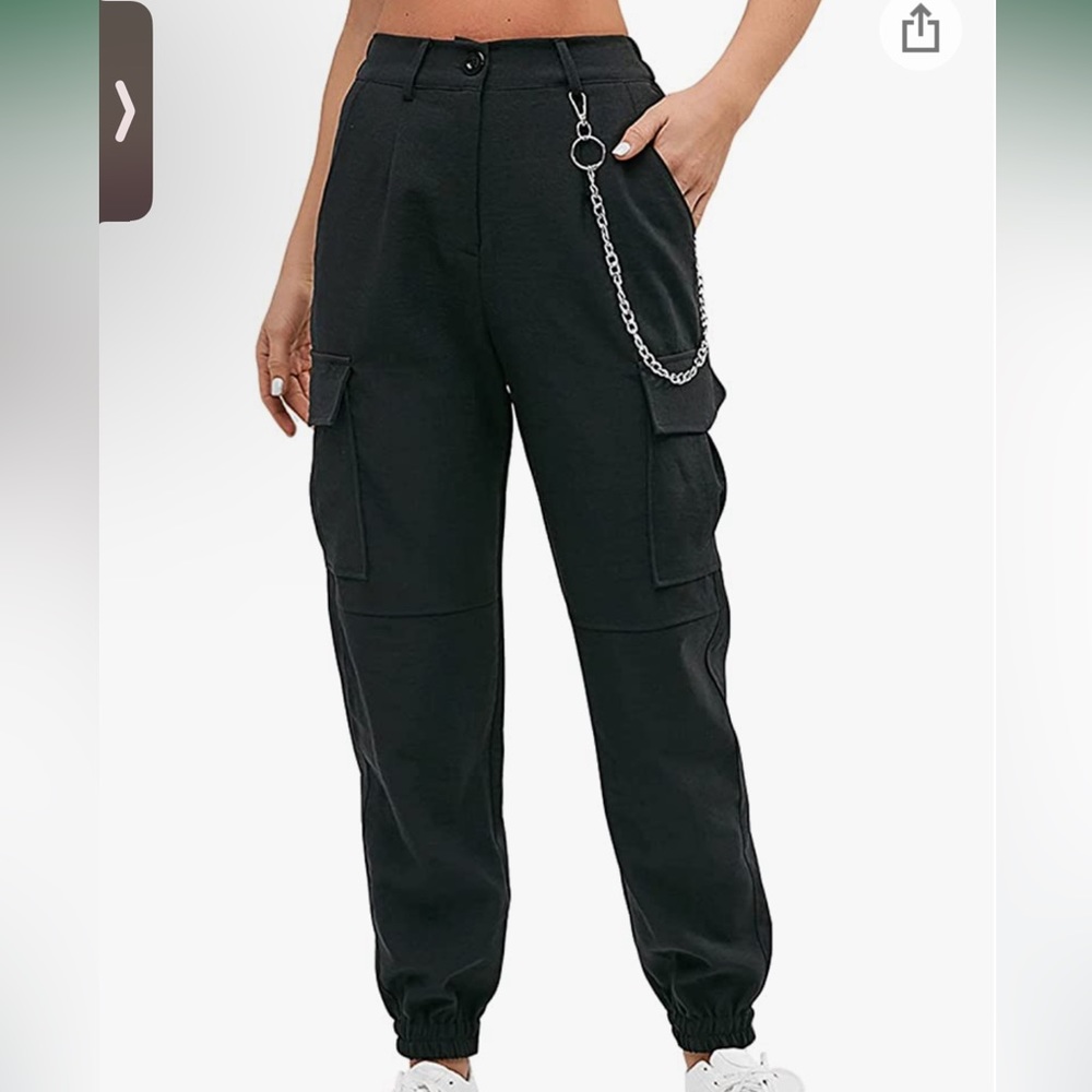 Zaful women cargo pants joggers with chain